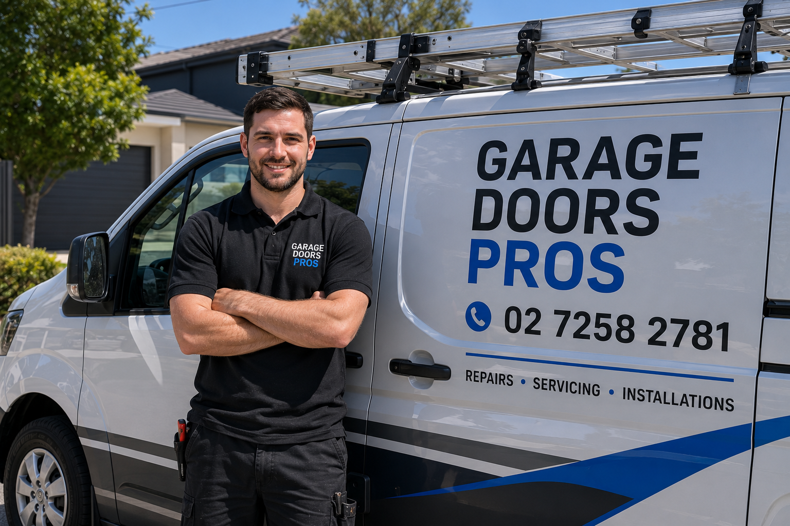 Garage Doors Pros service van in Camden